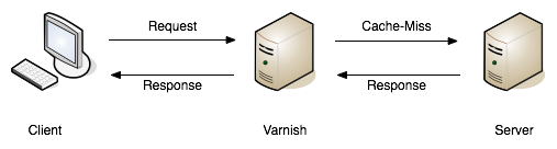 A request failing to find a match (a.k.a cache miss), and being passed on to the API server to fulfill. -- book.varnish-software.com