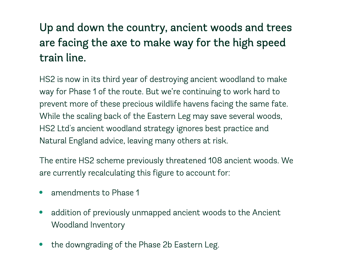 HS2 Was Never Going to Destroy 108 Ancient Woodlands